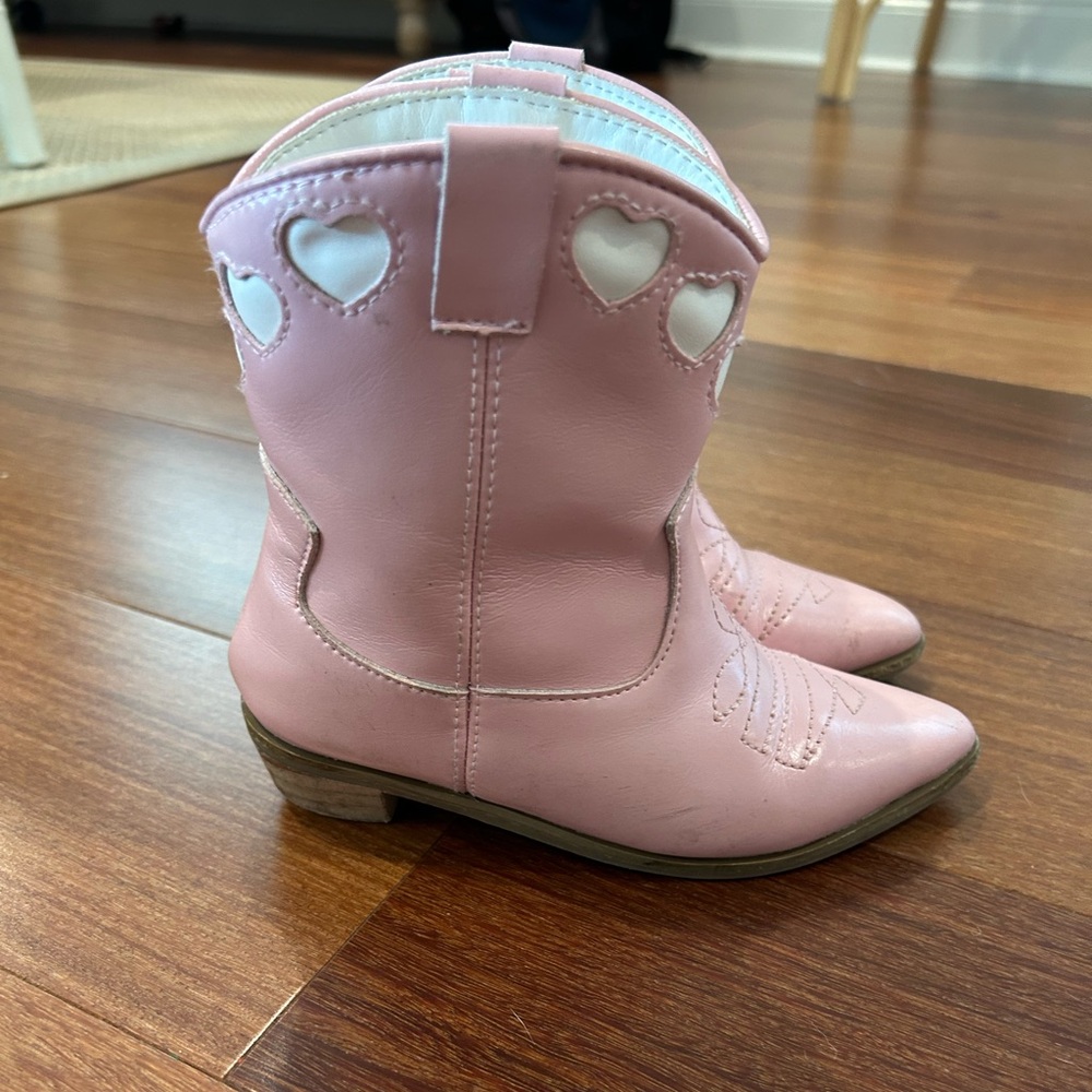 Pink Heart Cowboy Boots